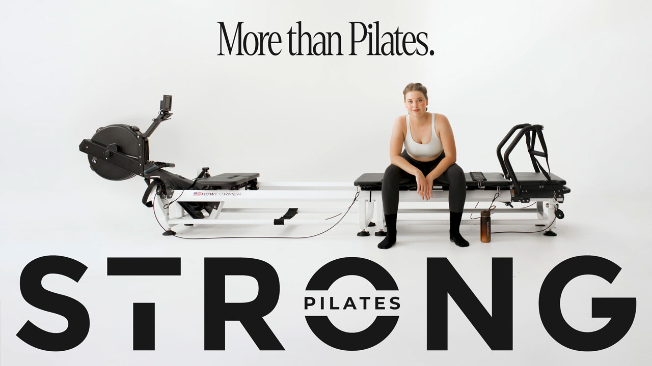 STRONG Pilates: More than Pilates. Woman seated on a Rowformer